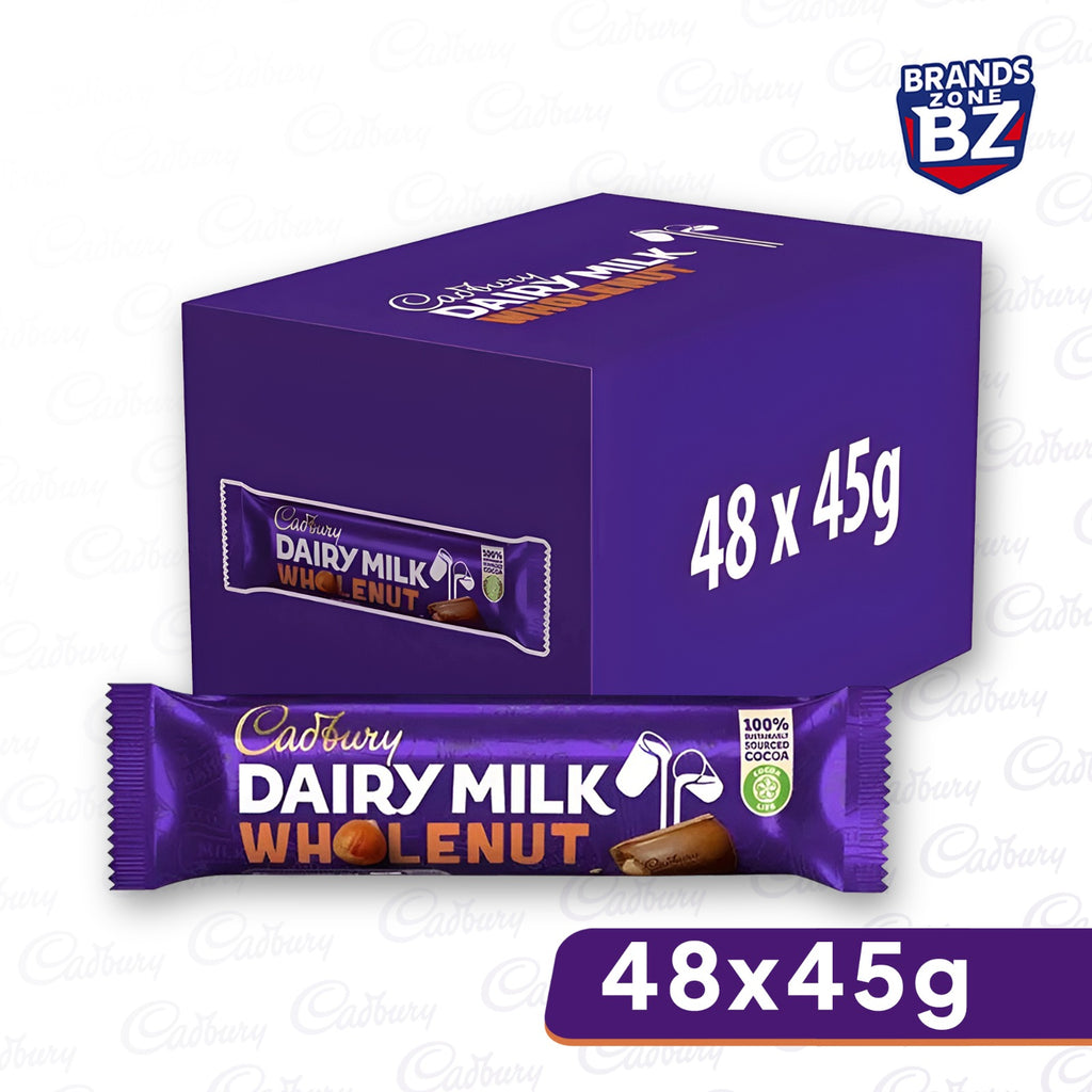 Dairy Milk Whole Nut Chocolate Bar 45g (Box of 48)