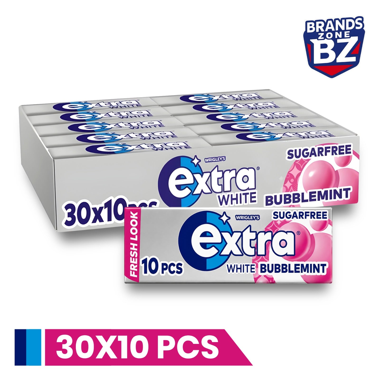 Wrigley’s Extra Sugar Free Chewing Gum Multipack 30 x 10 Pieces – Assorted Flavours with Xylitol, Long Lasting Freshness, Bulk Pack for Home, Office, Travel & Sharing