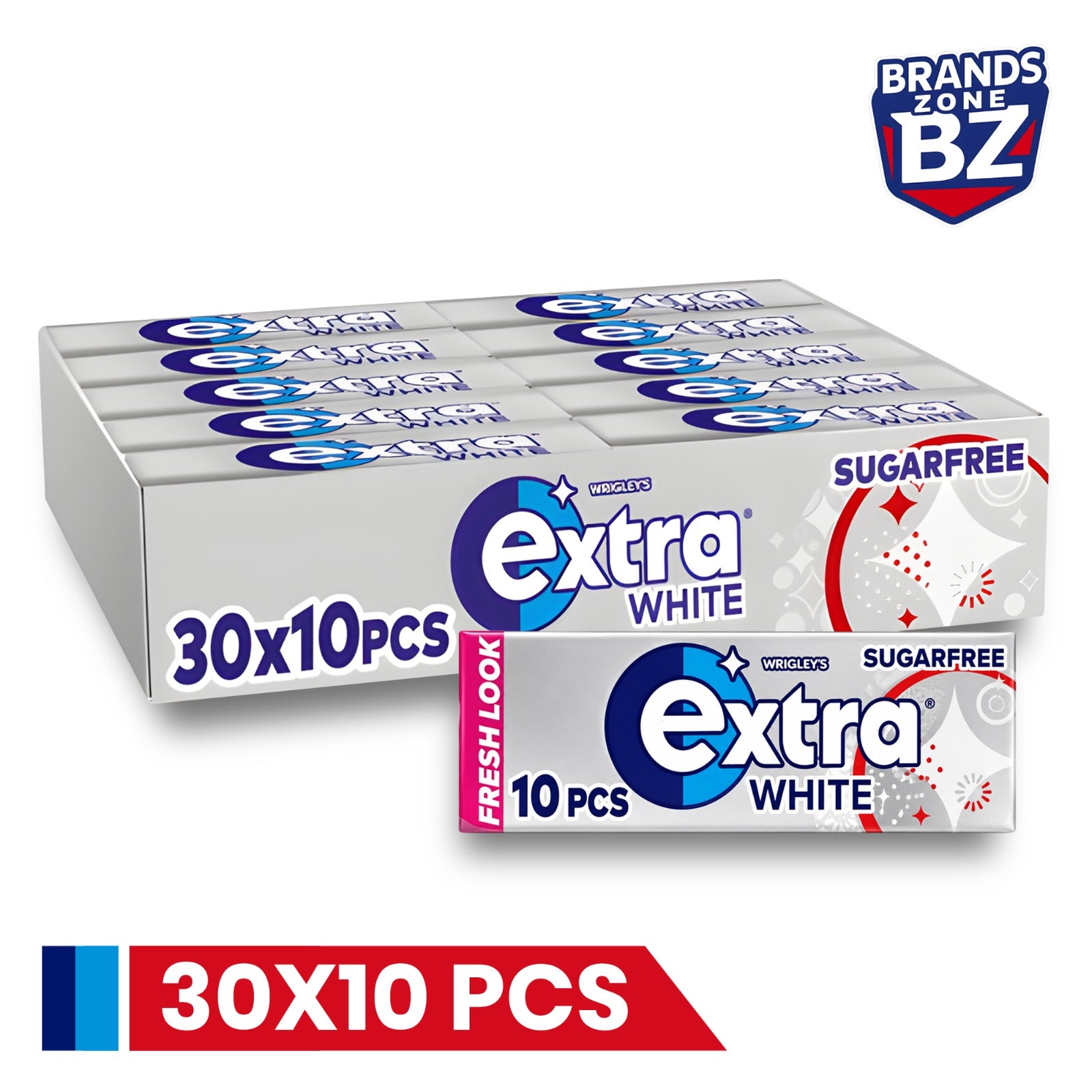 Wrigley’s Extra Sugar Free Chewing Gum Multipack 30 x 10 Pieces – Assorted Flavours with Xylitol, Long Lasting Freshness, Bulk Pack for Home, Office, Travel & Sharing