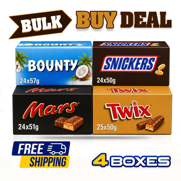 Chocolate Saving Bundle | Bounty, Mars, Snickers & Twix | Bulk Chocolate Bundle | Great Value | Free Shipping
