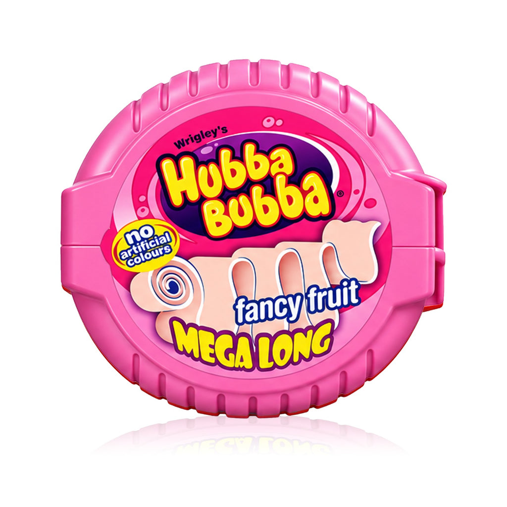 Wrigley’s Hubba Bubba Fancy Fruit Mega Long Tape Bubble Gum – 12 Pack Full Box