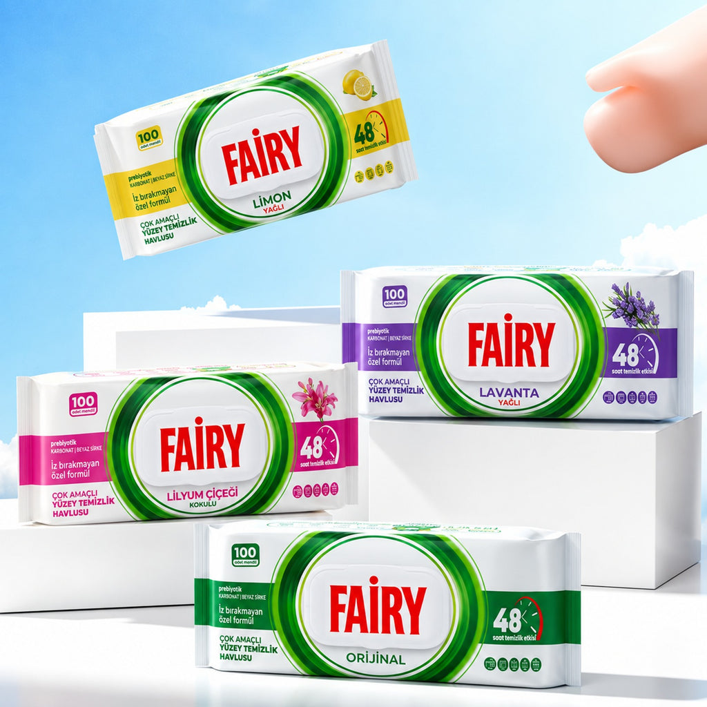 Fairy Multi-Surface Cleaning Wipes – 100 Disposable Wipes - Mix Pack of 4