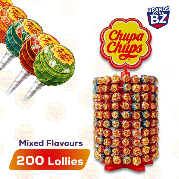 Chupa Chups Lollipop Wheel – 200 Lollies | Iconic Mixed Flavours | Party-Ready Display Stand | Ideal for Sharing, Events & Sweet Gifts