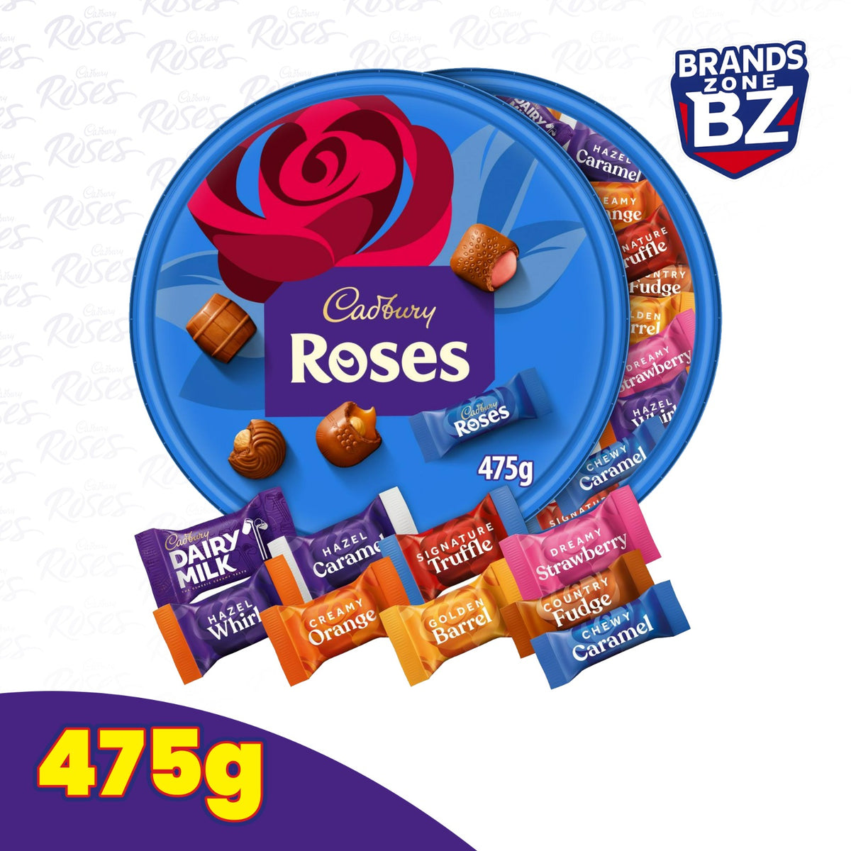 Cadbury Roses Chocolate Tub 475g – Single Tub or Pack of 2 | Assorted Milk Chocolates Sharing Gift Box