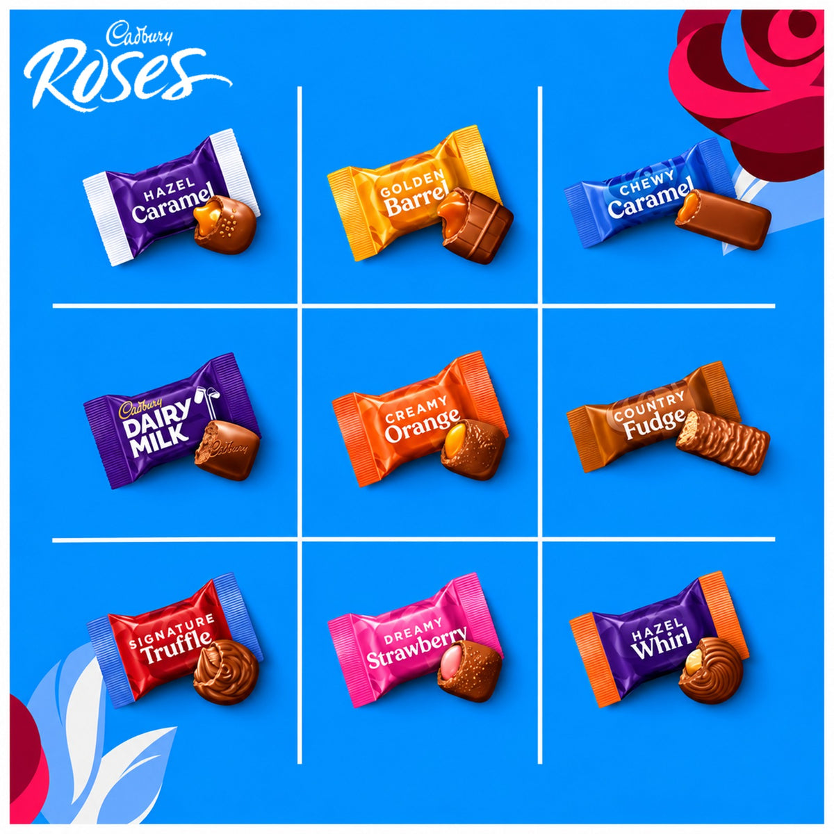 Cadbury Roses Chocolate Tub 475g – Single Tub or Pack of 2 | Assorted Milk Chocolates Sharing Gift Box