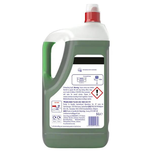 Fairy Professional Washing Up Liquid 2 x 5L Bottles | Powerful Grease-Cutting Formula | Long-Lasting Economical Cleaning for Home and Business | UK Bulk Pack