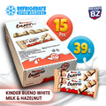 Kinder Bueno White Chocolate Bars – 15 × 39g Multipack | Hazelnut Cream & Crispy Wafer | Individually Wrapped | Bulk Value Share Pack (585g)