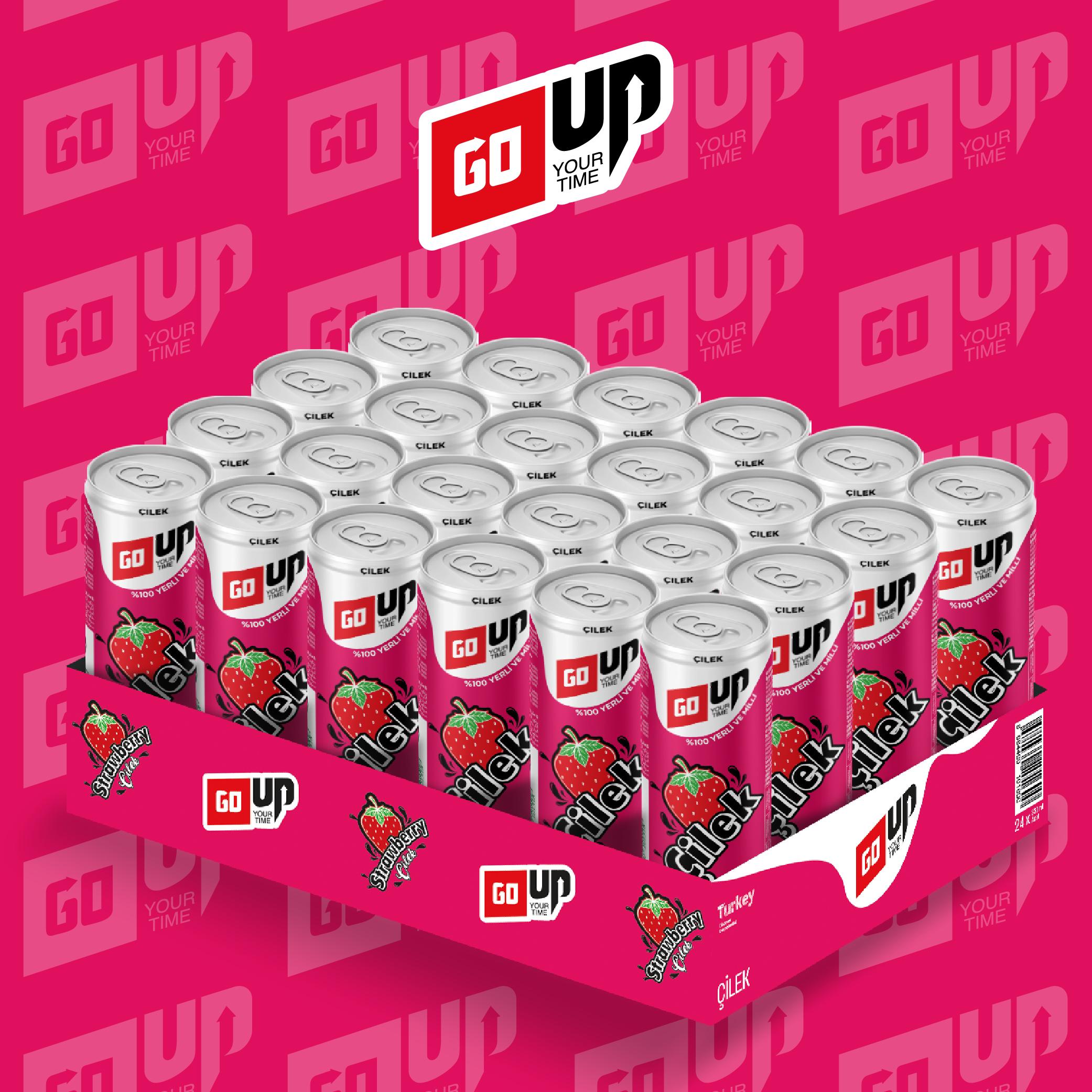 Go Up Strawberry Fizzy Drink – 24 x 330ml Cans | Sweet & Fruity Flavour | Perfect for Parties, Families & Refreshing Breaks