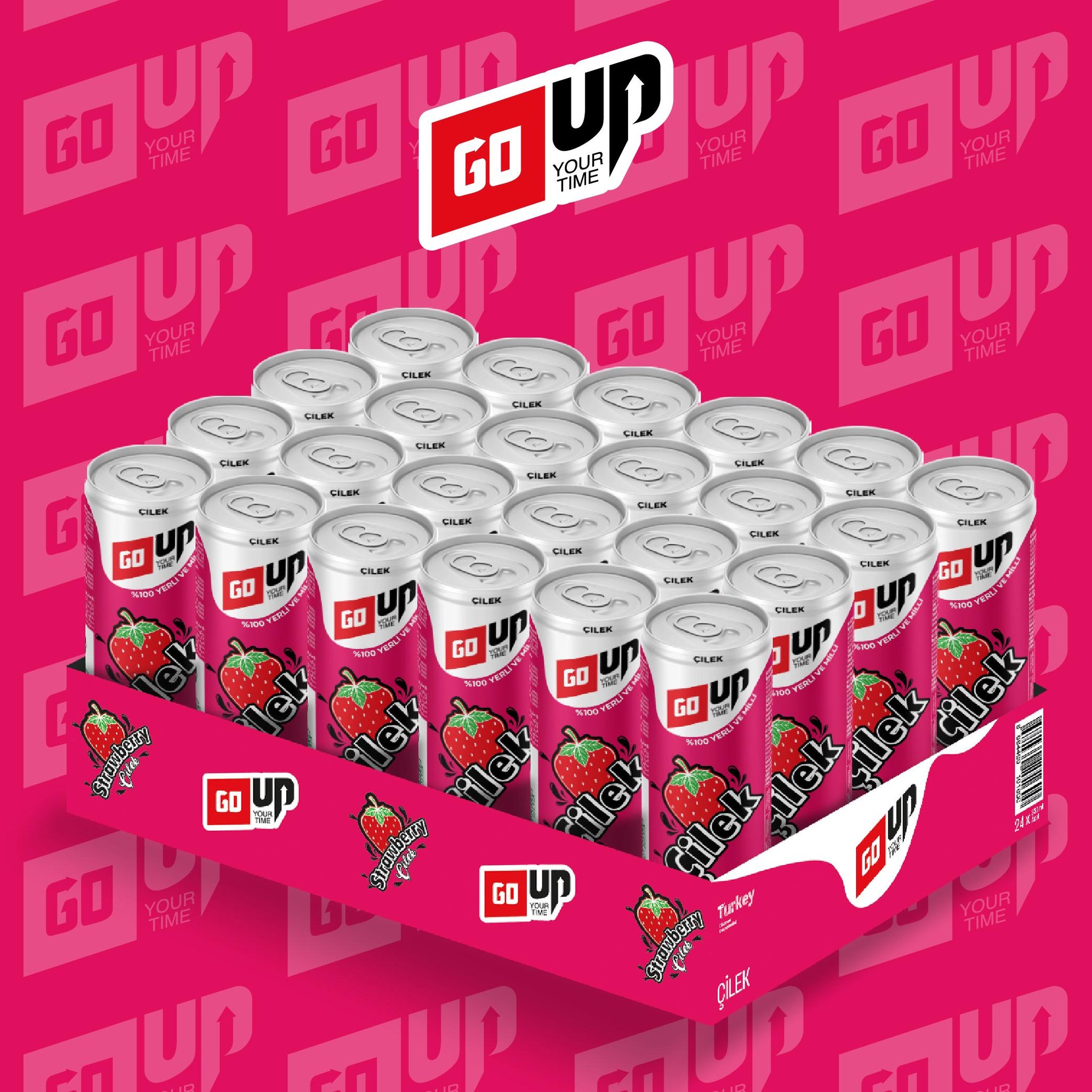 Go Up Strawberry Fizzy Drink – 24 x 330ml Cans | Sweet & Fruity Flavour | Perfect for Parties, Families & Refreshing Breaks