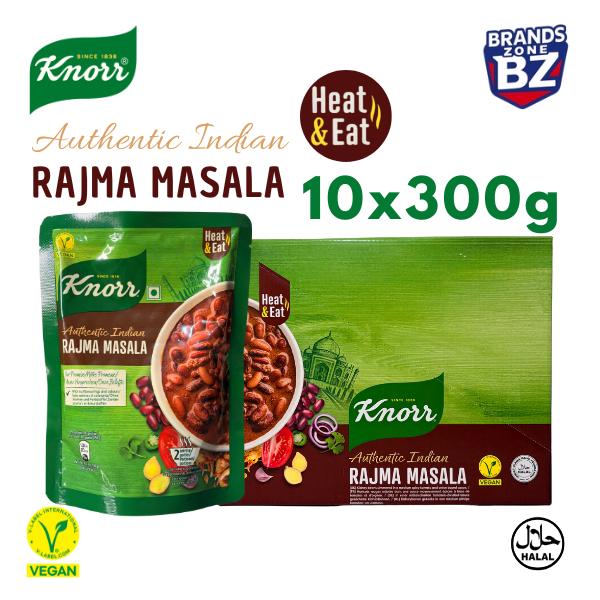 Knorr Authentic Indian Rajma Masala Pack of 10 x 300g | Heat & Eat Meal | Halal Vegetarian