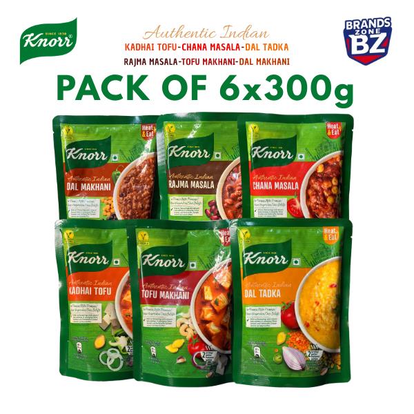 Knorr Authentic Indian Meals – Pack of 6 x 300g | Heat & Eat Ready Meals | Vegan & Halal