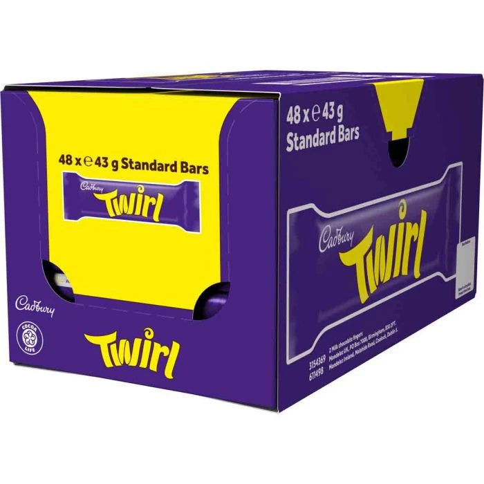 Cadbury Twirl Chocolate Bars 43g (Box of 48)