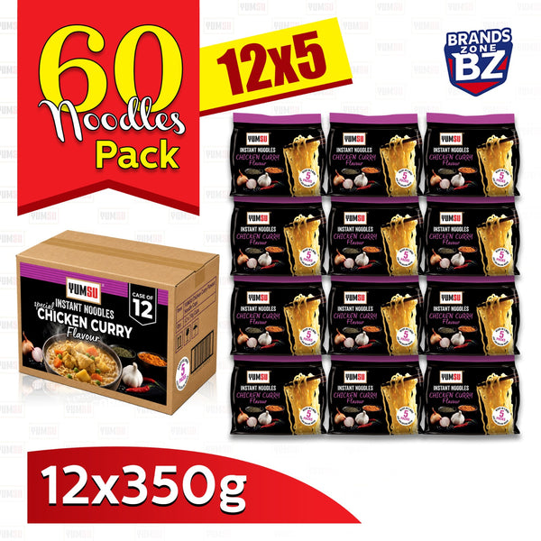 Yumsu Chicken Curry Instant Noodles – 12 x 350g (5 Pack in 1)