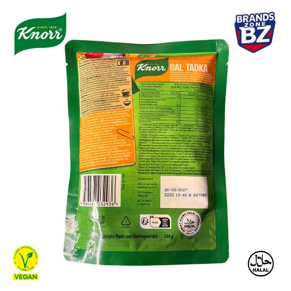 Knorr Authentic Indian Dal Tadka Pack of 10 x 300g | Heat & Eat Meal | Double-Serve | Halal Vegetarian