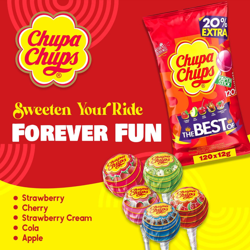 Chupa Chups The Best Of Lollipops Assortment | Mixed Flavours | Bulk Box