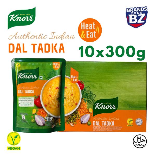 Knorr Authentic Indian Dal Tadka Pack of 10 x 300g | Heat & Eat Meal | Double-Serve | Halal Vegetarian