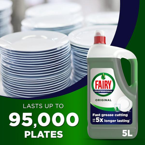 Fairy Professional Washing Up Liquid 2 x 5L Bottles | Powerful Grease-Cutting Formula | Long-Lasting Economical Cleaning for Home and Business | UK Bulk Pack