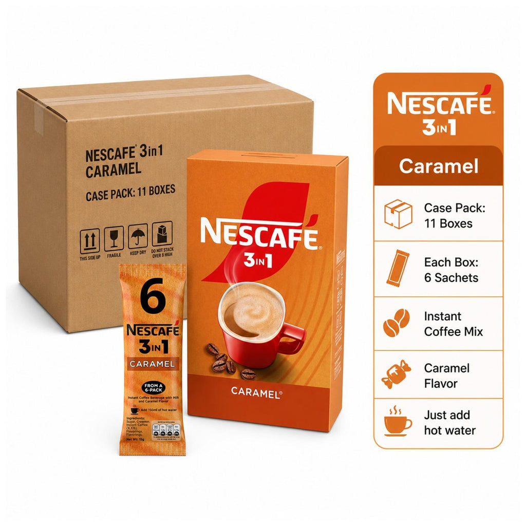 Nescafé 2in1 & 3in1 Instant Coffee | Original, Caramel & Smooth Rich Flavours | 11 x 6 Sachets