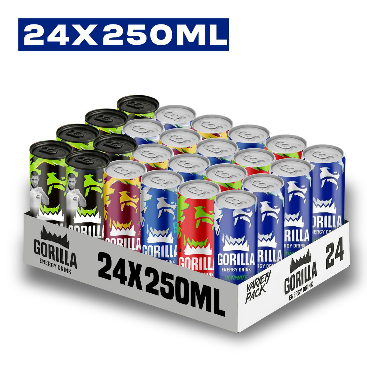 Gorilla Energy Drink 24 x 250ml Cans | Mix Flavours