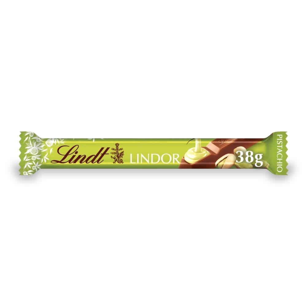 Lindt Milk Chocolate with Smooth Melting Pistachio Filling – 24 × 38g Bars