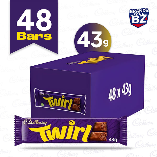 Cadbury Twirl Chocolate Bars 43g (Box of 48)